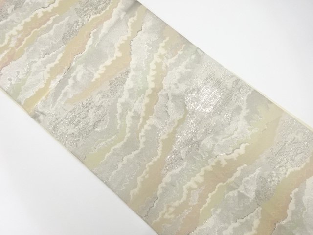 JAPANESE FUKURO OBI / WOVEN KINKAKU TEMPLE / BY HATTORI ORIMONO